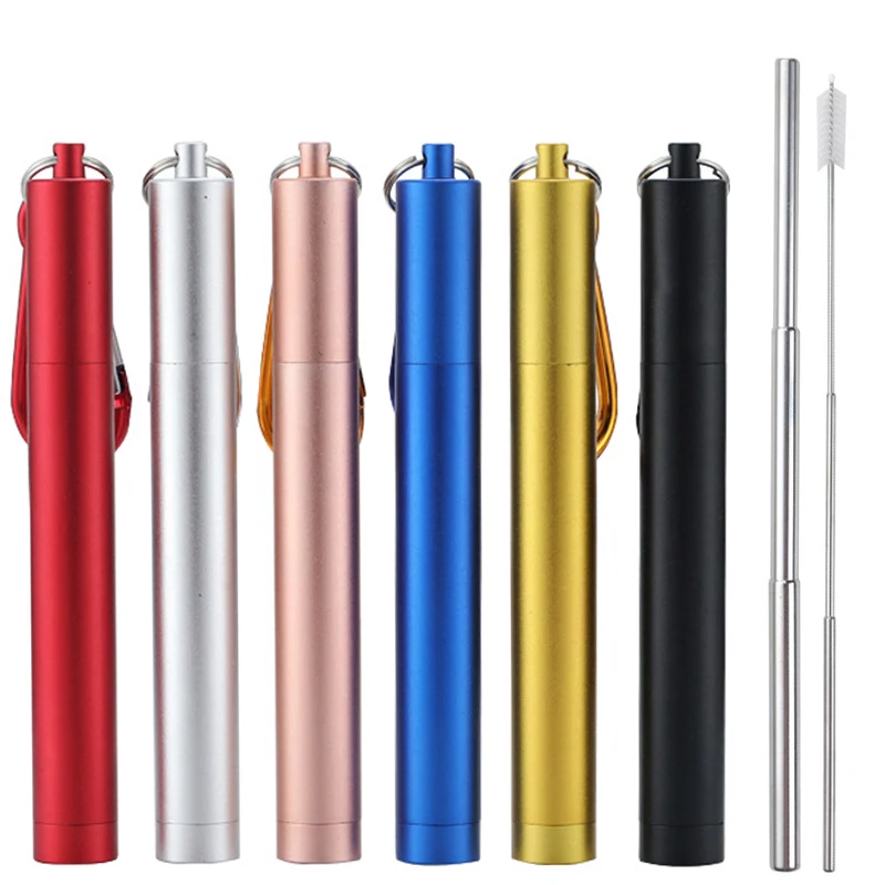 Portable Stainless Steel Telescopic Collapsible Metal Drinking Straws Sets With Keychain metal Case
Portable Stainless Steel Telescopic Collapsible Metal Drinking Straws Sets With Keychain metal Case
