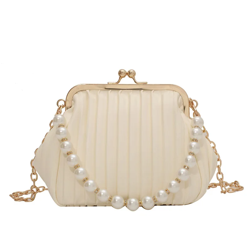 New updates Korean fashion plicated chain shoulder square handbag women pearl handle clutch crossbody bag, 5 colors
New updates Korean fashion plicated chain shoulder square handbag women pearl handle clutch crossbody bag, 5 colors