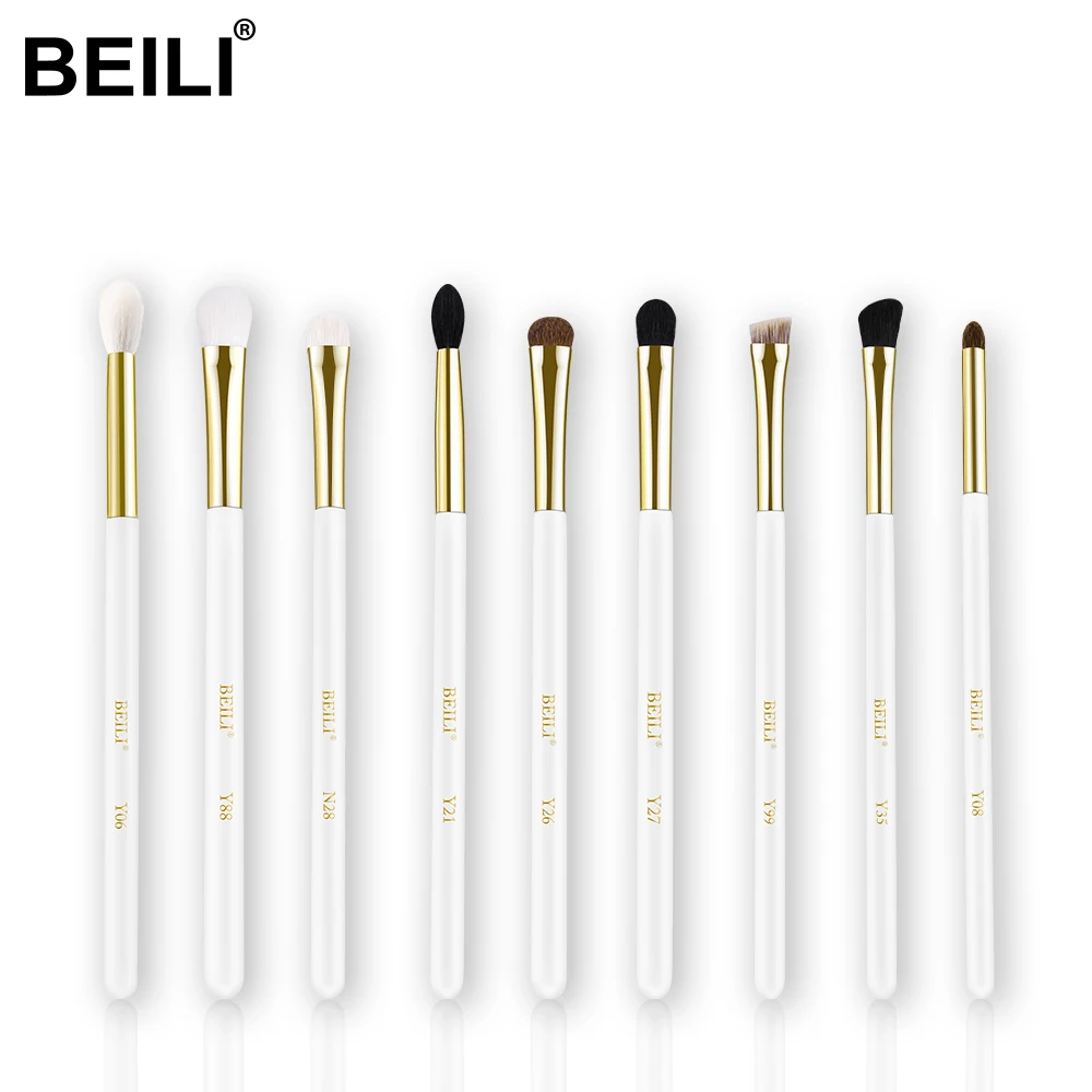 BEILI Luxury High Quality 9Pcs White Gold XGF Hair Makeup Brushes Set Eyebrow Pencil Eye Shadow cosmetic make up brush set tool
BEILI Luxury High Quality 9Pcs White Gold XGF Hair Makeup Brushes Set Eyebrow Pencil Eye Shadow cosmetic make up brush set tool