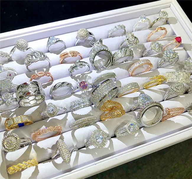 18K real gold plated color-preserving ring Mixed batch of fashion diamond-set jewelry at the counter, Silver/gold/rose gold
18K real gold plated color-preserving ring Mixed batch of fashion diamond-set jewelry at the counter, Silver/gold/rose gold