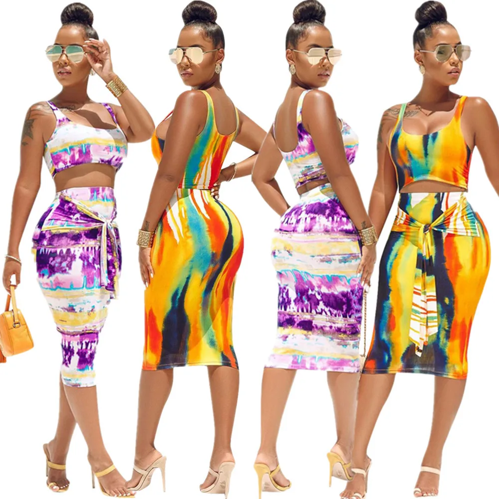Nightclub Sexy Women Cloth Tie-dye Print Skirt Suit Ladies Irregular Strap Dress Two Piece Pants Sets, As pictures
Nightclub Sexy Women Cloth Tie-dye Print Skirt Suit Ladies Irregular Strap Dress Two Piece Pants Sets, As pictures