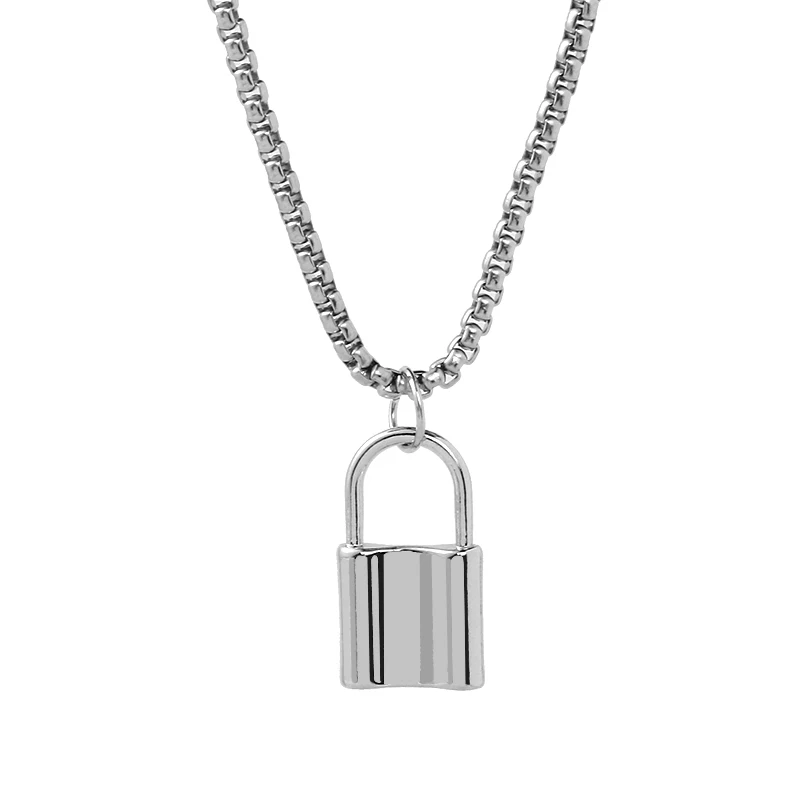 New long small lock necklace simple cool personality couple clavicle chain, Silver color
New long small lock necklace simple cool personality couple clavicle chain, Silver color