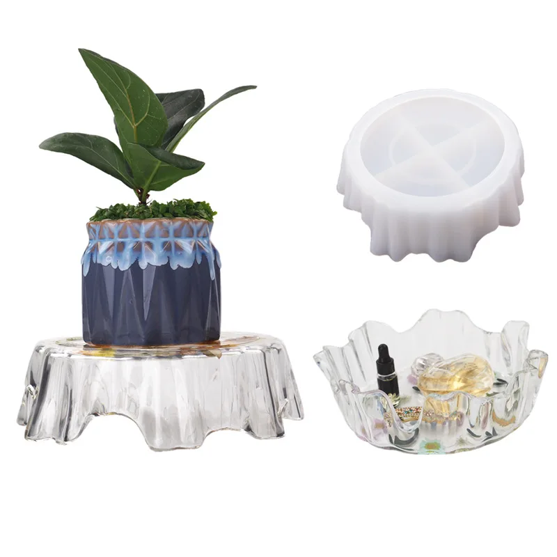 0216 DIY crystal epoxy resin irregular tray flower pot shelf set storage tray mirror silicone mold, White
0216 DIY crystal epoxy resin irregular tray flower pot shelf set storage tray mirror silicone mold, White