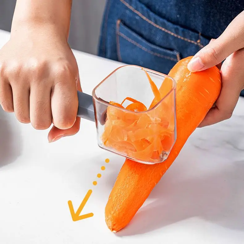 Smart kitchen gadget for home plastic stainless peeler peeler with container peeler with storage, Green/gray/orange
Smart kitchen gadget for home plastic stainless peeler peeler with container peeler with storage, Green/gray/orange