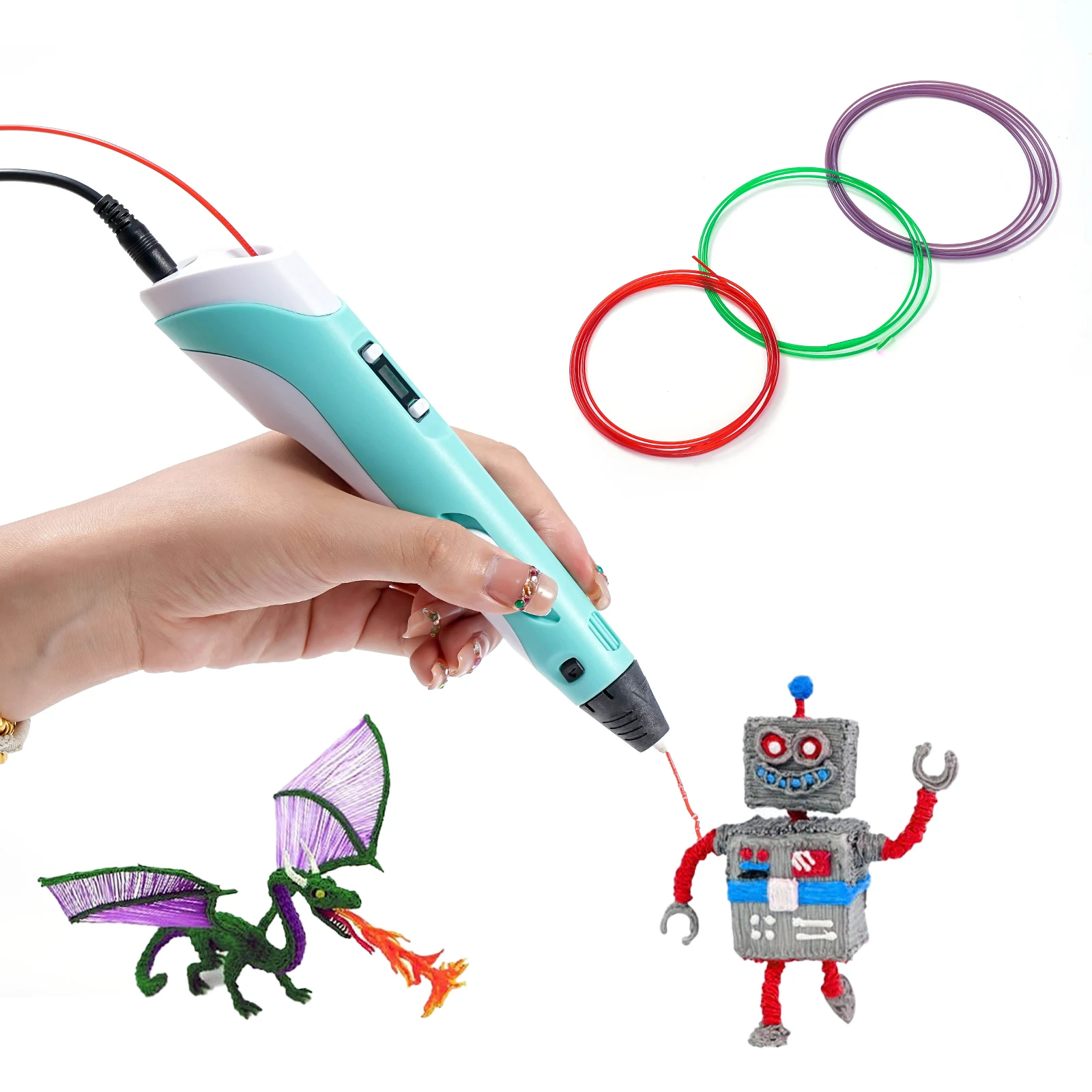 Super 3D PRINTING PEN Includes 3D Pen of PLA Filament Refill with Stencil Guide and User Manual
Super 3D PRINTING PEN Includes 3D Pen of PLA Filament Refill with Stencil Guide and User Manual