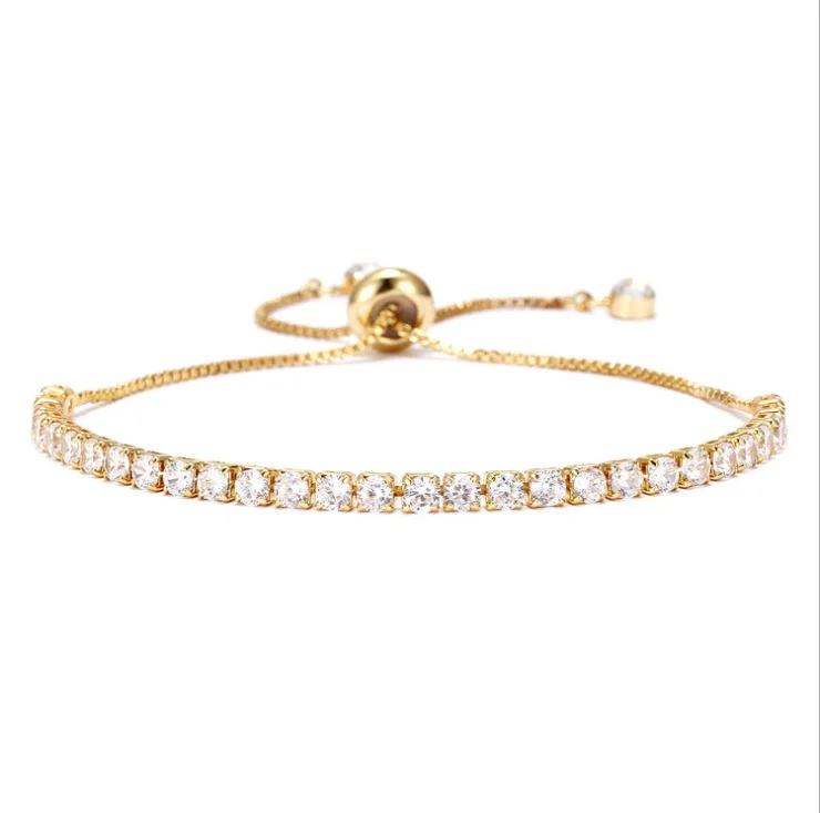 3MM luxury shiny gold silver zircon bracelet brass bracelet adjustable for women jewelry gifts not easy to fade, Picture
3MM luxury shiny gold silver zircon bracelet brass bracelet adjustable for women jewelry gifts not easy to fade, Picture