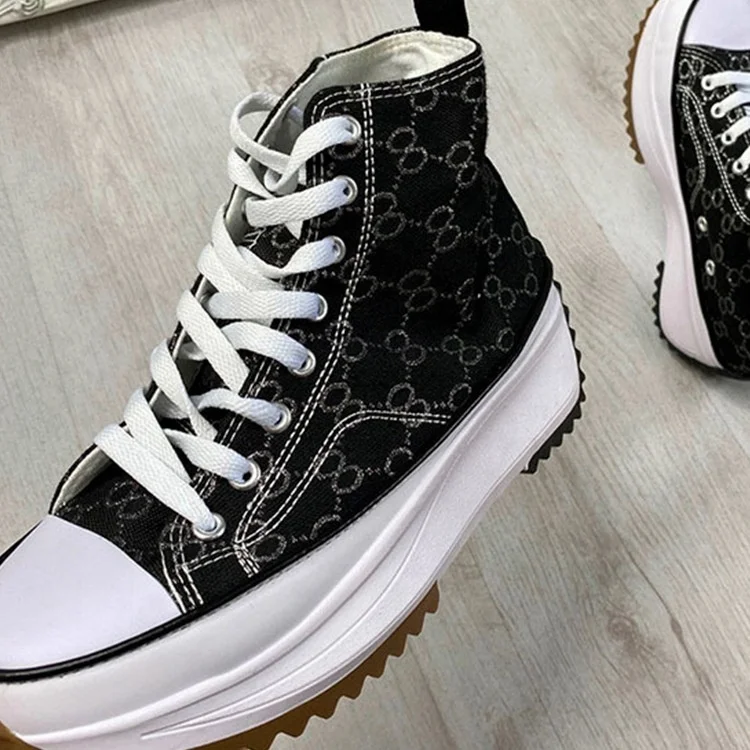 Explosive High-top Female Students Fashion Casual Sports Shoes High Top Women's Platform Heightened Canvas Sneakers Shoes, Black brown
Explosive High-top Female Students Fashion Casual Sports Shoes High Top Women's Platform Heightened Canvas Sneakers Shoes, Black brown