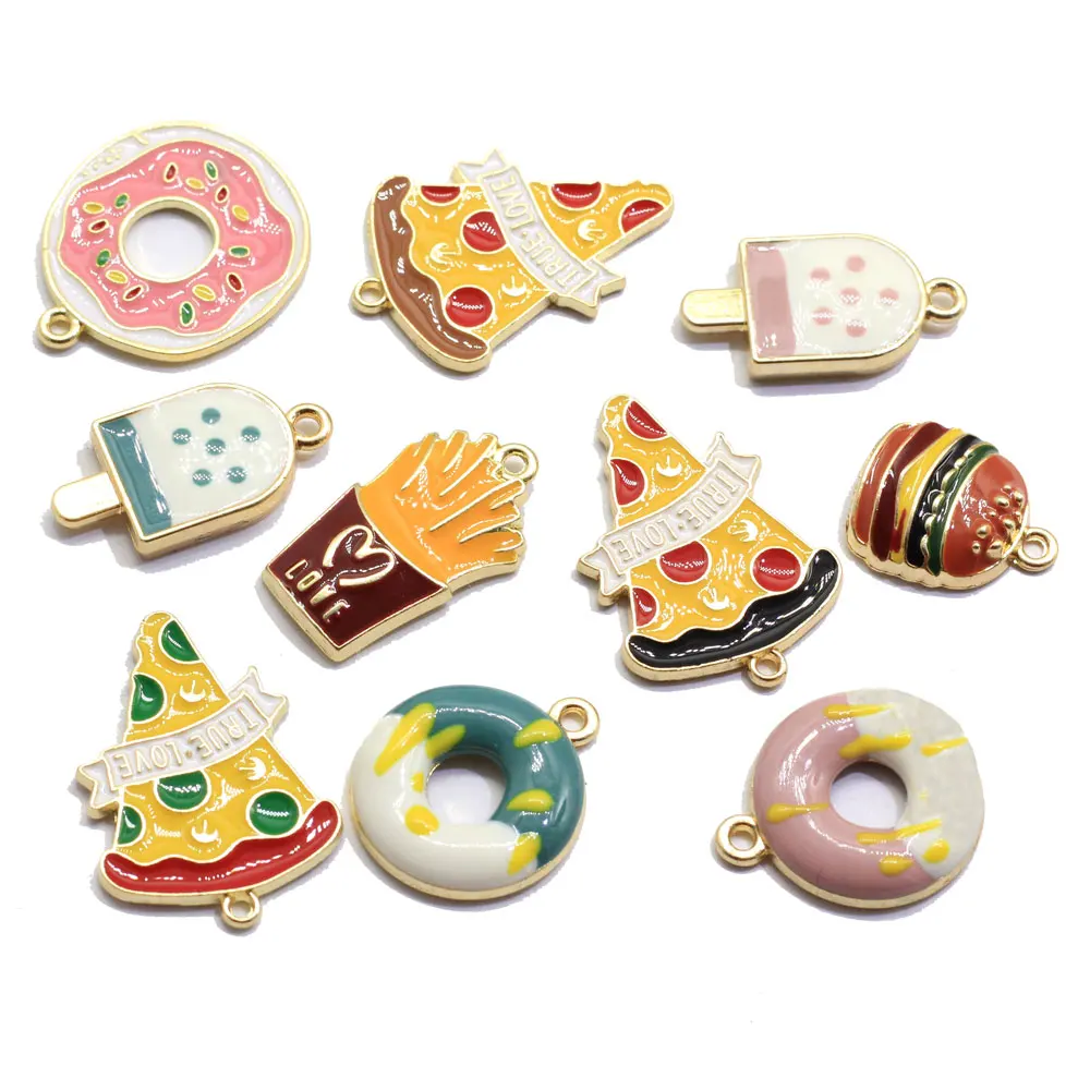 Mix Styles Enamel Alloy Drop Oil Cartoon Triangular Pizza Donut Food Charms For Diy Jewelry Making
Mix Styles Enamel Alloy Drop Oil Cartoon Triangular Pizza Donut Food Charms For Diy Jewelry Making