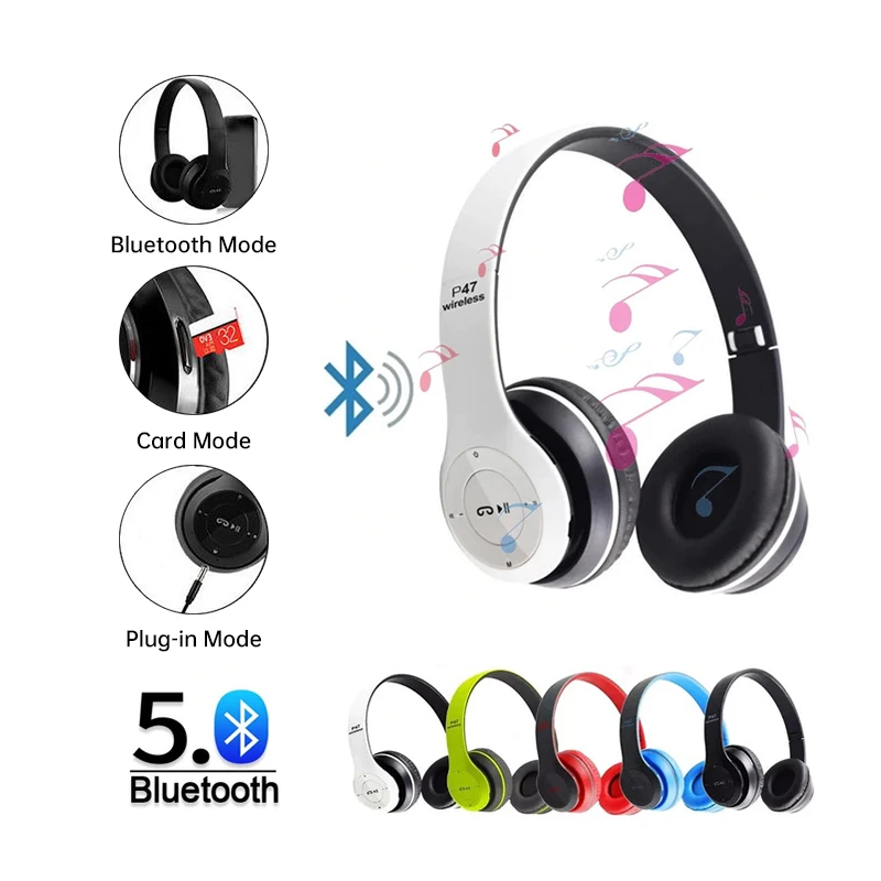 P47 Foldable Hi-Fi Stereo Headsets BT 5.0 Music Headsets with fm radio TF Card for PS4/Kids Gifts P47 Wireless Headphones, 5 colors
P47 Foldable Hi-Fi Stereo Headsets BT 5.0 Music Headsets with fm radio TF Card for PS4/Kids Gifts P47 Wireless Headphones, 5 colors