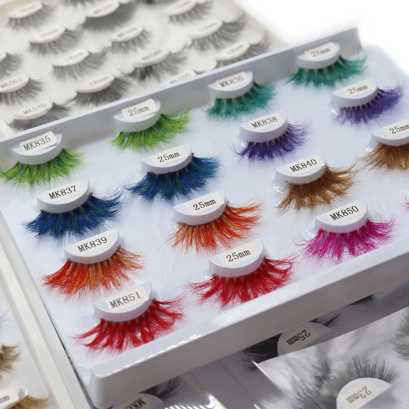 Luxury soft 25mm cruelty free 3d real color mink eyelashes wholesale private label siberian fluffy color mink lashes, Multiple colors
Luxury soft 25mm cruelty free 3d real color mink eyelashes wholesale private label siberian fluffy color mink lashes, Multiple colors