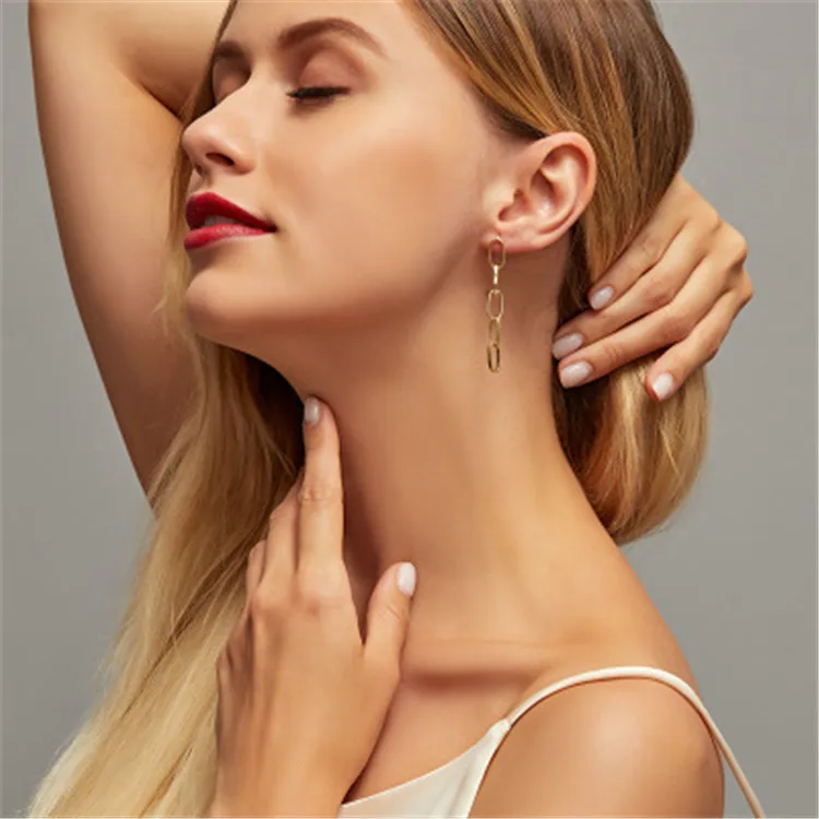 

Hot Selling Wholesales Statement Chain Earrings Long Tassel Earrings Jewelries Women, Picture