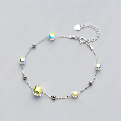 Ins Simple Jewelry Sterling Silver S925 Colorful CZ Square Bracelet Crystal Geometric Cube Charm Bracelet For Women Party
Ins Simple Jewelry Sterling Silver S925 Colorful CZ Square Bracelet Crystal Geometric Cube Charm Bracelet For Women Party