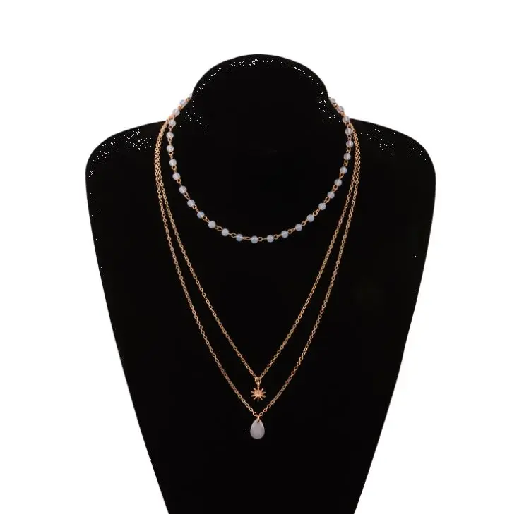 New handmade personality simple exquisite rhinestone pendant multilayer layered choker necklaces set
New handmade personality simple exquisite rhinestone pendant multilayer layered choker necklaces set