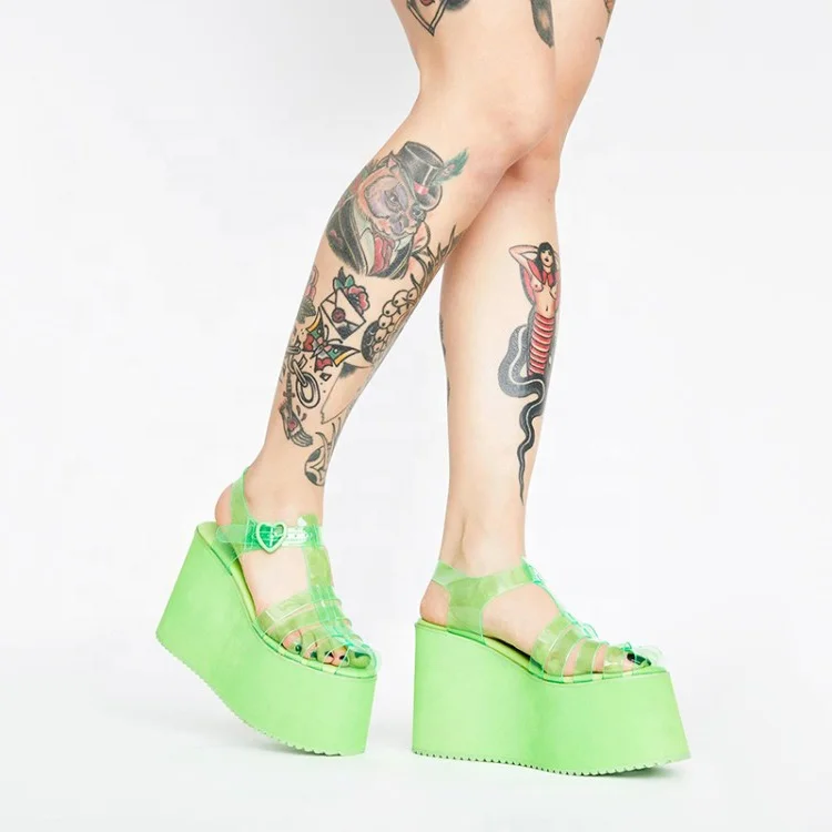 Thick Sole Heart Shaped Buckle Strap Dress Shoe 2020 Neon Jelly Color Transparent PVC Platform Chunky High Heel Plus Size Sandal, Green red purple orange blue pink
Thick Sole Heart Shaped Buckle Strap Dress Shoe 2020 Neon Jelly Color Transparent PVC Platform Chunky High Heel Plus Size Sandal, Green red purple orange blue pink