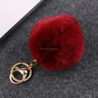 rabbit fur ball keychains rabbit fur pompom key ring pompoms keychain fur