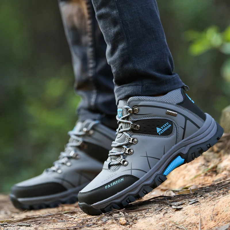 Genuine Leather Mountain Climbing Anti-slip Trekking Ankle Boot For Men Black S219-2189 17 PRISTINE