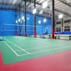 1 Year Warranty Badminton Mat Badminton Court Mat PVC Red Grid Flooring Green Sand Vinyl Roll Mat