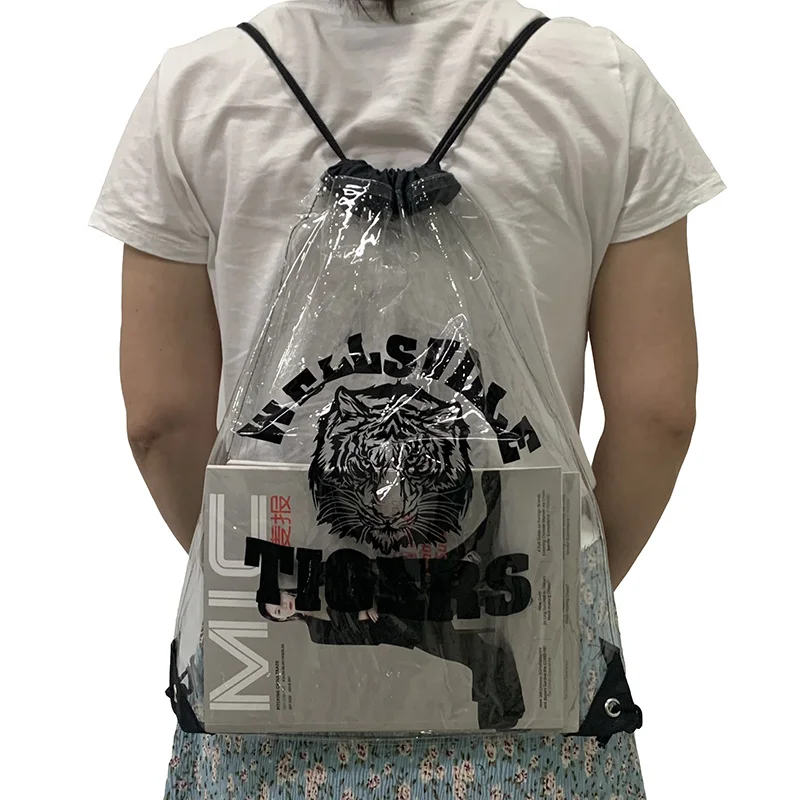 Wholesale stock quick delivery custom printing pvc transparent storage drawstring backpack bag
Wholesale stock quick delivery custom printing pvc transparent storage drawstring backpack bag
