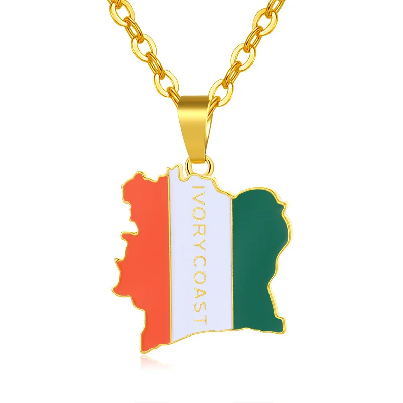 Personalize Best Selling Stainless Steel Chain Map Necklace No Fade Drop Oil Cote D'Ivoire Map Necklace, Picture color
Personalize Best Selling Stainless Steel Chain Map Necklace No Fade Drop Oil Cote D'Ivoire Map Necklace, Picture color