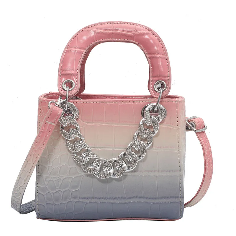 B-0128 High Quality Trend Crocodile Pattern Gradient Small Square Bag Hot Sale New Style Diamond Luxury Chain Women's Handbags, Multi color
B-0128 High Quality Trend Crocodile Pattern Gradient Small Square Bag Hot Sale New Style Diamond Luxury Chain Women's Handbags, Multi color