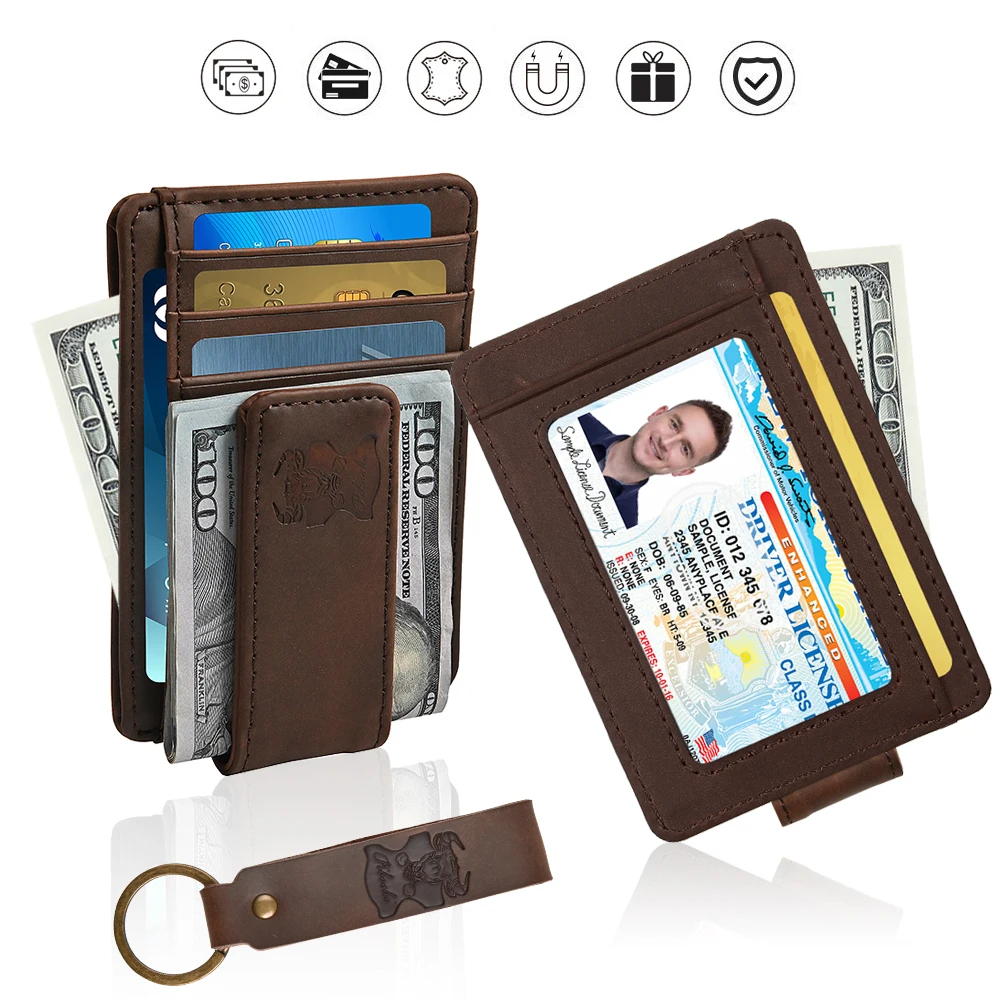 Wholesale Custom Money Clip Wallet Leather Slim Front Pocket Magnetic RFID Money Clip Wallet 
Wholesale Custom Money Clip Wallet Leather Slim Front Pocket Magnetic RFID Money Clip Wallet