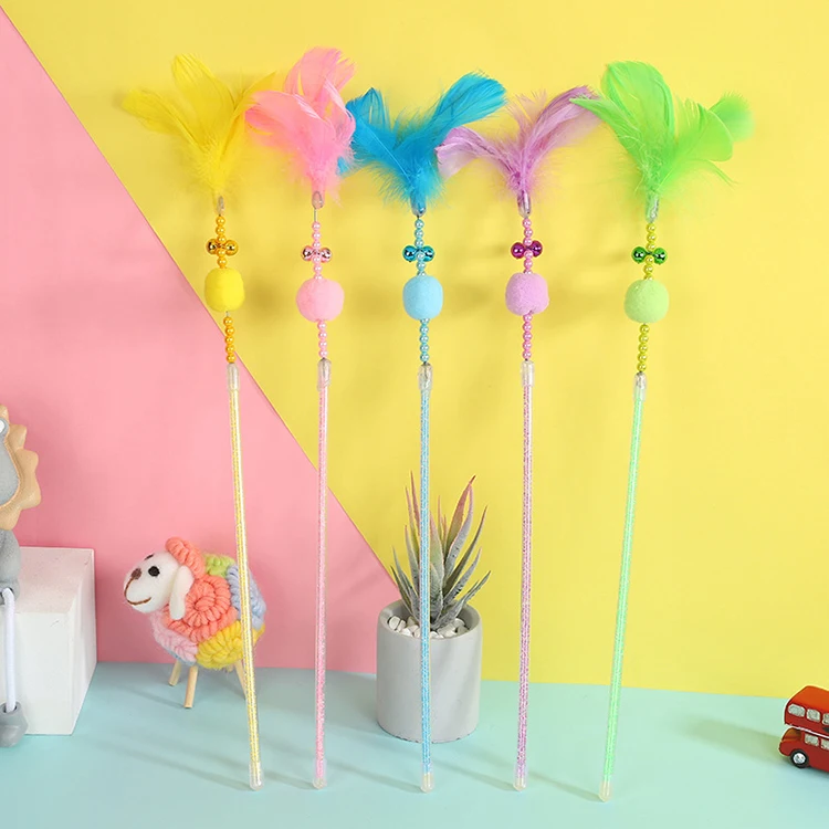 Wholesale Interactive Cat Teasers Play Wand Feather Cat Toy Pet Products Feather Funny Cat Stick Toy, Blue, pink, green, purple, yellow
Wholesale Interactive Cat Teasers Play Wand Feather Cat Toy Pet Products Feather Funny Cat Stick Toy, Blue, pink, green, purple, yellow
