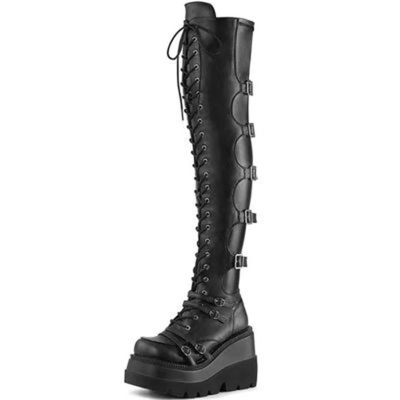 Dropshipping Custom Logo New Women Wedge Boots Over the Knee Thick Bottom Shoes Women's Fashion Lace up Chunky Boot
Dropshipping Custom Logo New Women Wedge Boots Over the Knee Thick Bottom Shoes Women's Fashion Lace up Chunky Boot