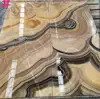Customized yellow bookmatch translucent marble onyx slab tile m2 price