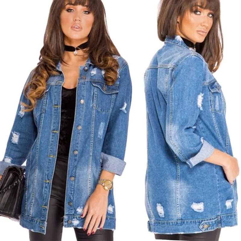 European and American Ladies Denim Baseball Jacket Women's Jacket Plus Size Jacket
European and American Ladies Denim Baseball Jacket Women's Jacket Plus Size Jacket