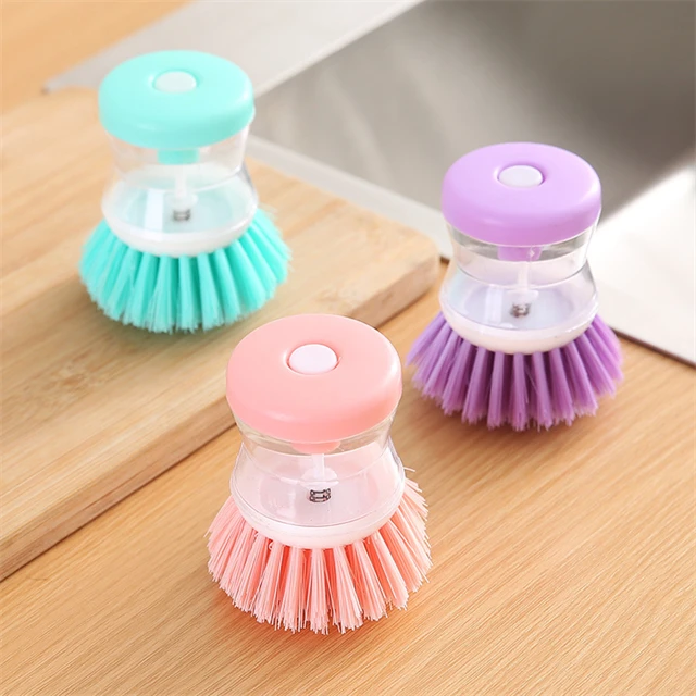 J634 Wholesale Kitchen Tool Plastic Kitchen Brushes Dish Brush Round Kitchen Cleaning Brush Can Add Liquid
J634 Wholesale Kitchen Tool Plastic Kitchen Brushes Dish Brush Round Kitchen Cleaning Brush Can Add Liquid