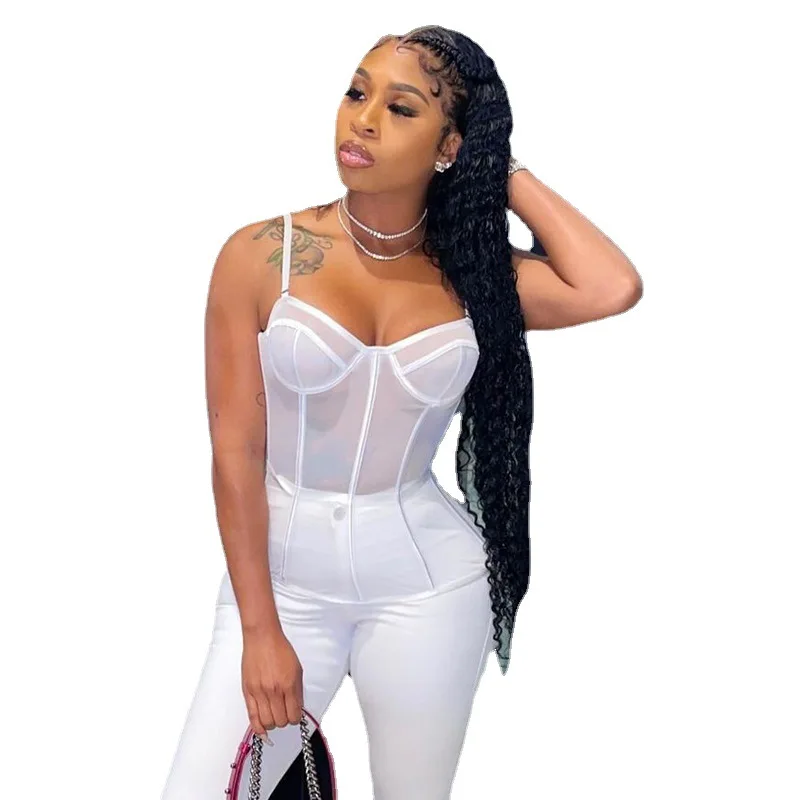 2022 wholesale spring new arrival trend sexy women's top corset boning design stretch mesh tank top, Picture color
2022 wholesale spring new arrival trend sexy women's top corset boning design stretch mesh tank top, Picture color