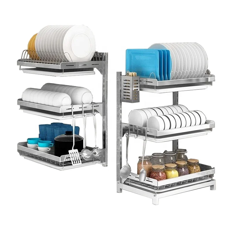 Wholesale wall mounted dish rack hanging kitchen storage rack stainless steel
Wholesale wall mounted dish rack hanging kitchen storage rack stainless steel