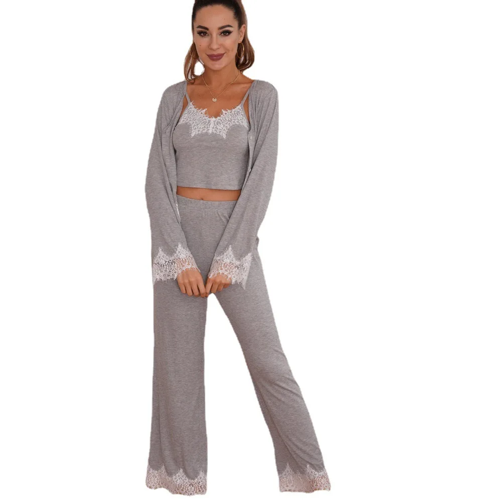 2021 sleepwear robes 3 piece set lounge wear sexy sleepwear nightwear lace modal nightgown 3 piece custom sleepwear, Picture shows
2021 sleepwear robes 3 piece set lounge wear sexy sleepwear nightwear lace modal nightgown 3 piece custom sleepwear, Picture shows