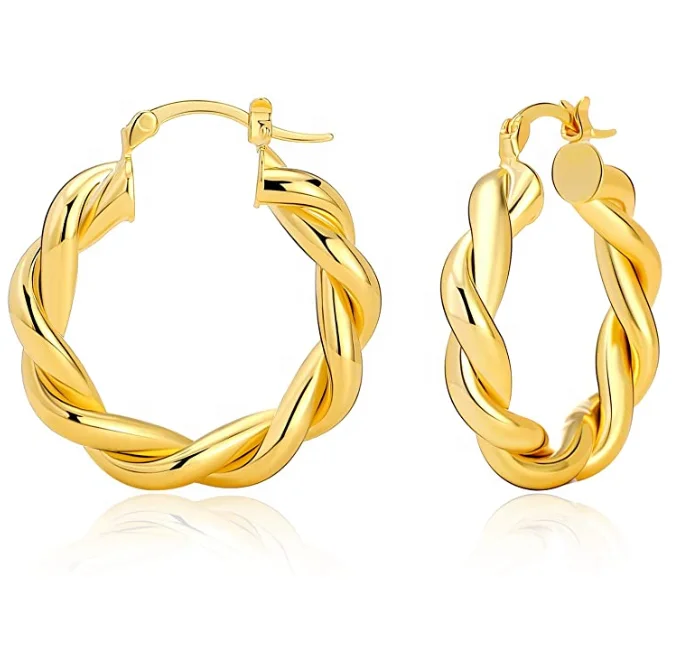 UNIQ Twisted Chunky Hoop Earrings For Women 18K Gold Plated Lightweight Thick Hoop Earrings For Women Girls Jewelry
UNIQ Twisted Chunky Hoop Earrings For Women 18K Gold Plated Lightweight Thick Hoop Earrings For Women Girls Jewelry