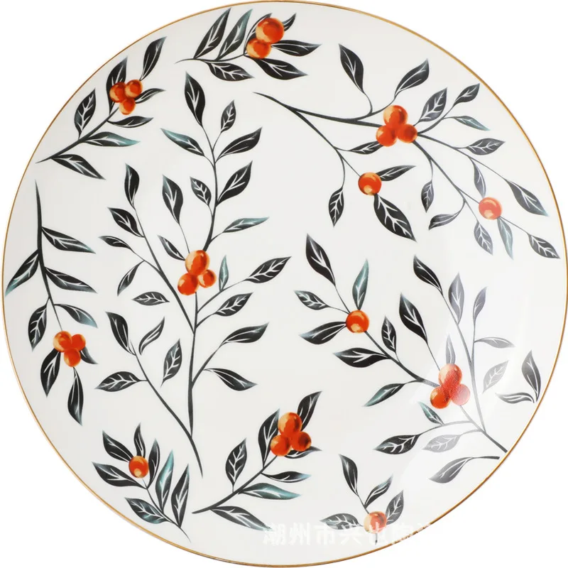 Light Luxury Golden Edge Western Food Plate Creative American Ceramic Steak Pasta Plate Dish, Mix
Light Luxury Golden Edge Western Food Plate Creative American Ceramic Steak Pasta Plate Dish, Mix