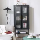 Furniture Hot Sell New Product Home Furniture Living Room Rock Black Showcase Cabinet