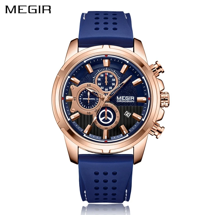MEGIR 2101 Luxury Silicone Band Chronograph Mens Hand Watch Casual Sports Quartz Analog Wrist Watches
MEGIR 2101 Luxury Silicone Band Chronograph Mens Hand Watch Casual Sports Quartz Analog Wrist Watches