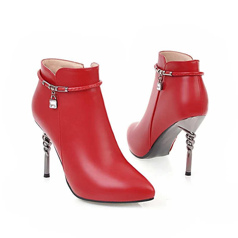 New Waterproof PU Super High Heels Round Toe Simple Style Sexy Women Ankle Boots, Black/red/yellow/blue
New Waterproof PU Super High Heels Round Toe Simple Style Sexy Women Ankle Boots, Black/red/yellow/blue