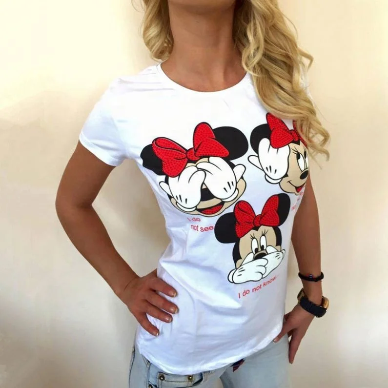 New Summer Top Shirts O-neck Harajuku Female Ladies Cartoon Funny Mouse Women T Shirts Women Top
New Summer Top Shirts O-neck Harajuku Female Ladies Cartoon Funny Mouse Women T Shirts Women Top
