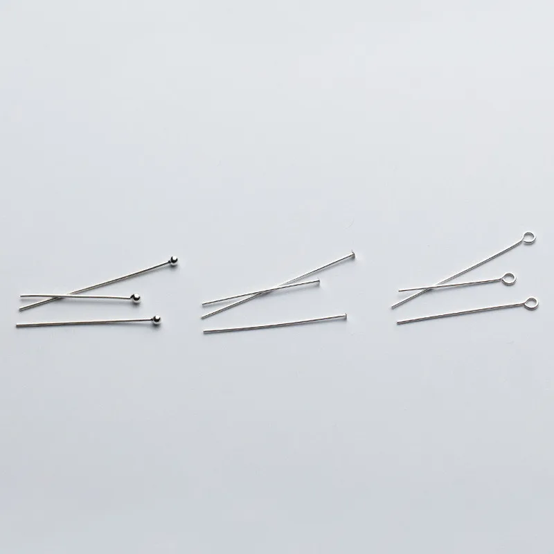 

15mm 20mm 25mm 30mm 35mm 40mm 925 Sterling Silver Eye Head Pin Jewelry Findings DIY Straight Needle for Pearl Diamond Crystal, Silver/ white gold/ gold/ rose gold