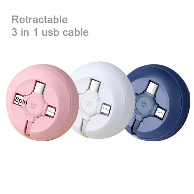 Hot Selling Products High Quality Direct Sales Retractable One Drag Three Usb Data Cable For All Kinds Phone, Pink / navy blue / light blue / yellow / black / white
Hot Selling Products High Quality Direct Sales Retractable One Drag Three Usb Data Cable For All Kinds Phone, Pink / navy blue / light blue / yellow / black / white