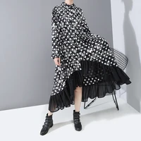 New Fashionable Korean Style Designer Unique Ruffle Hem Dots Printed A-Line Ladies Blouse Dress 5869
New Fashionable Korean Style Designer Unique Ruffle Hem Dots Printed A-Line Ladies Blouse Dress 5869