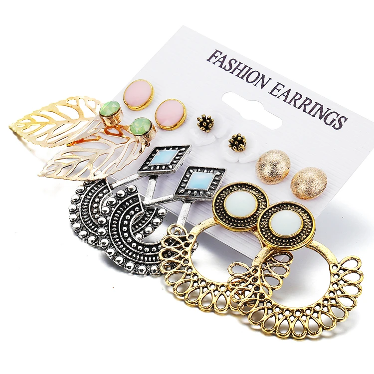 Fashion Hot Selling 12Pcs Alloy Acrylic Gold Oriental Floral Alloy Earrings Jhumka Polka Dot Earrings Retro, Mix color
Fashion Hot Selling 12Pcs Alloy Acrylic Gold Oriental Floral Alloy Earrings Jhumka Polka Dot Earrings Retro, Mix color