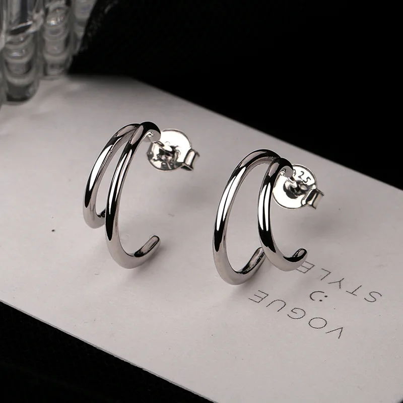 Korea New Fashion Multi Layer 925 Sterling Silver Circle Earrings Geometric S925 Silver Hoop Earrings For Women
Korea New Fashion Multi Layer 925 Sterling Silver Circle Earrings Geometric S925 Silver Hoop Earrings For Women