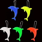 2019 New Dolphin soft PVC Reflective keychains safety keyrings bag charm pendant accessories for traffic safe