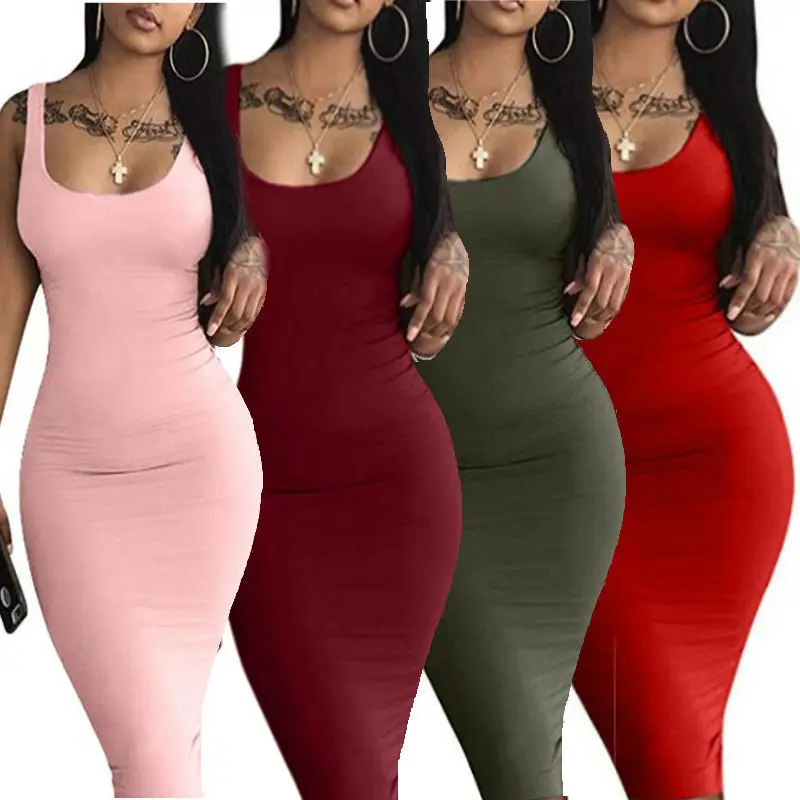 2021 Summer Dress Lady Sexy Vest Skirt Sleeveless Close Fitting Off Shoulder Bodycon Casual Women Dresses
2021 Summer Dress Lady Sexy Vest Skirt Sleeveless Close Fitting Off Shoulder Bodycon Casual Women Dresses