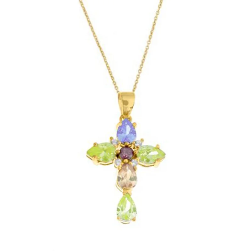 925 Sterling Silver Jewelry Dainty Rainbow Zircon Cross Charm CZ Stone Necklace For Women
925 Sterling Silver Jewelry Dainty Rainbow Zircon Cross Charm CZ Stone Necklace For Women