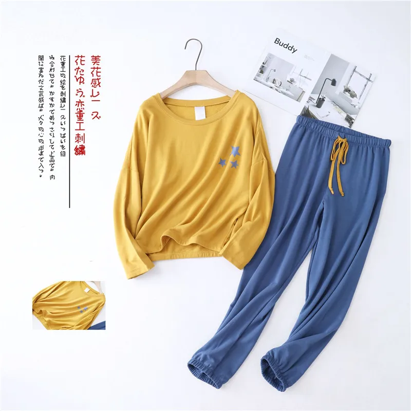 JULY'S SONG Women Cotton Pajamas Set 2 Pieces Night Suit Homewear Plus Size Long sleeve Autumn Winter Casual Sleepwear Female, Yellow,purple
JULY'S SONG Women Cotton Pajamas Set 2 Pieces Night Suit Homewear Plus Size Long sleeve Autumn Winter Casual Sleepwear Female, Yellow,purple