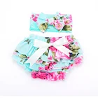 Hot Sale Colourful Floral Tutu Skirt Trousers Cute Bow HeadBand 2pcs/set Hair Accessories For Kids