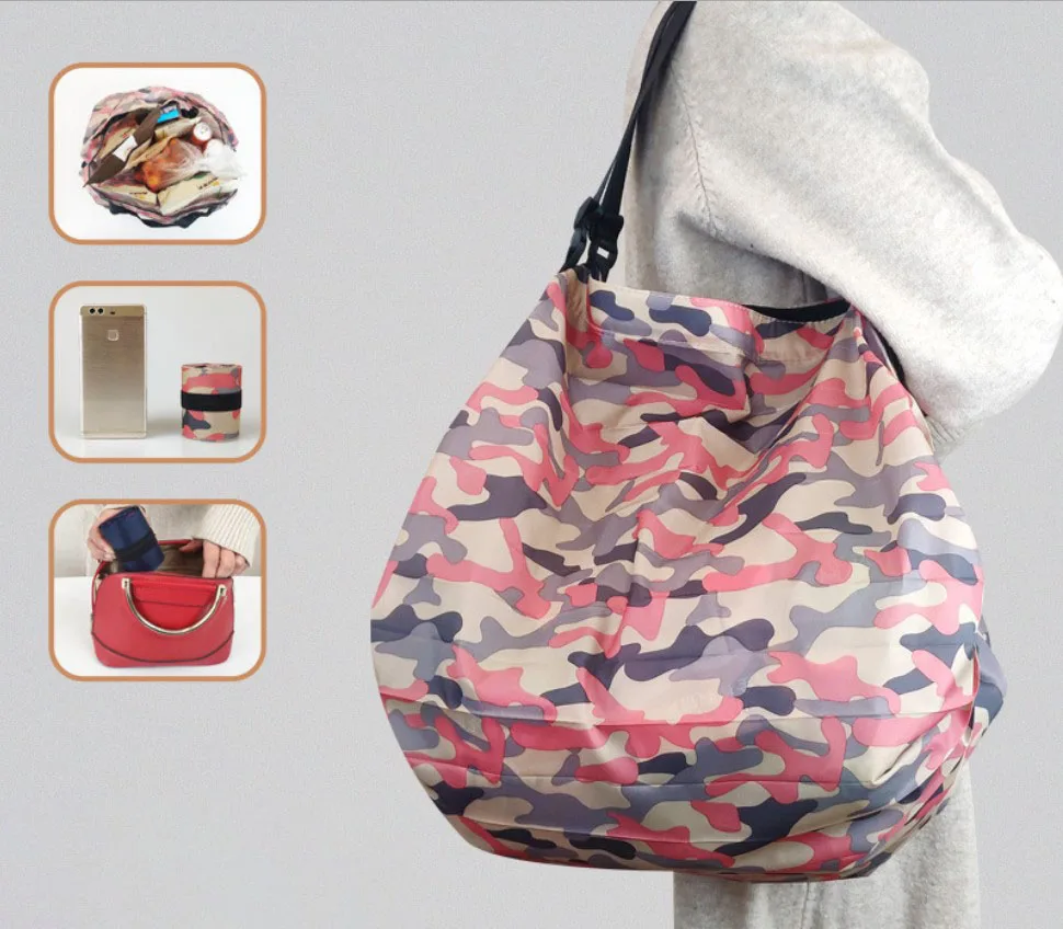 Travel One-shoulder waterproof nylon storage bag Fast folding portable shopping bag Large storage Buy vegetable bags, Customized color
Travel One-shoulder waterproof nylon storage bag Fast folding portable shopping bag Large storage Buy vegetable bags, Customized color